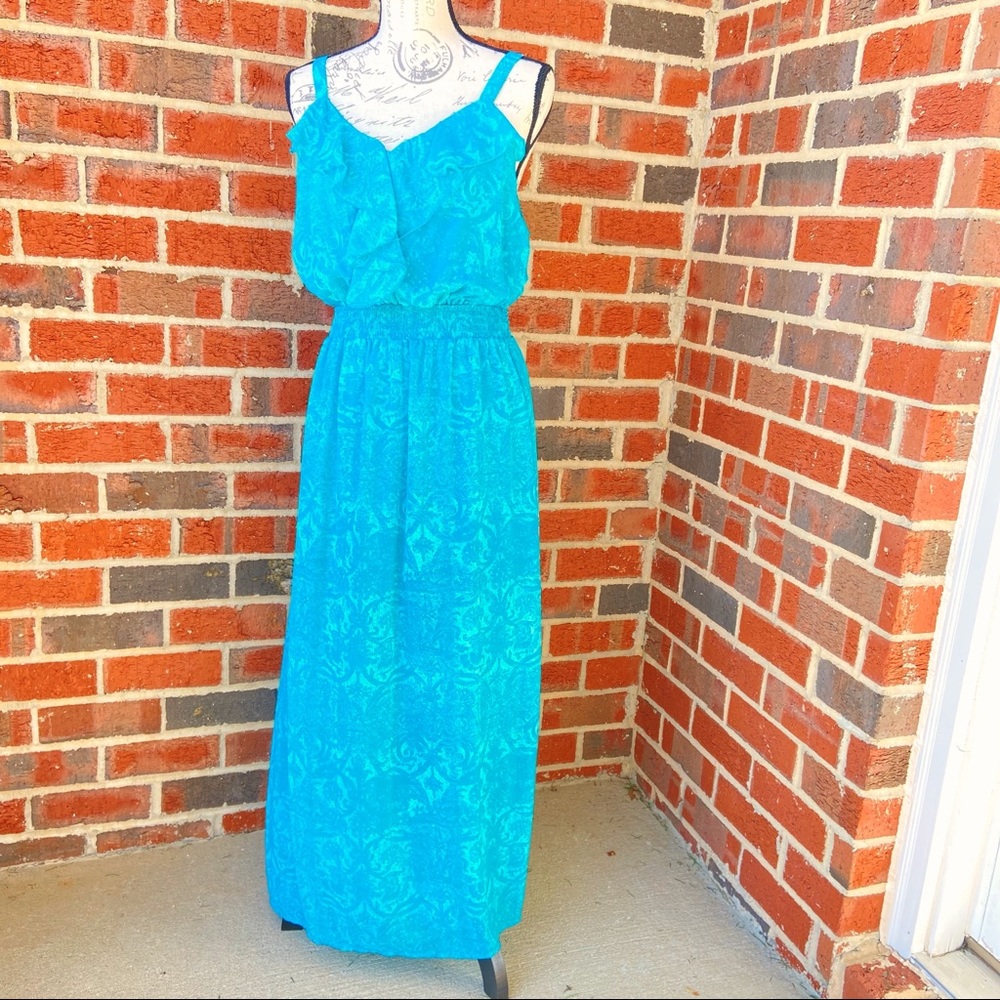 Aqua green beachy sundress with adjustable straps